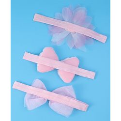 Babyhug Headbands With Bow & Floral Applique Pack Of 3 - Pink