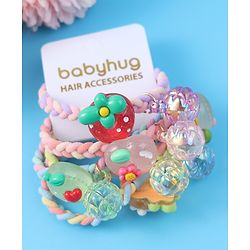 Babyhug Free Size Rubber Bands & Scrunchies Sets with Applique Pack of 5 - Multicolor