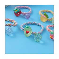Babyhug Free Size Rubber Bands & Scrunchies Sets with Applique Pack of 5 - Multicolor