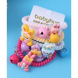Babyhug Free Size Rubber Bands & Scrunchies Sets with Applique Pack of 5 - Multicolor