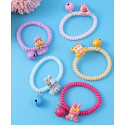 Babyhug Free Size Rubber Bands & Scrunchies Sets with Applique Pack of 5 - Multicolor