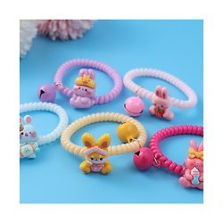 Babyhug Free Size Rubber Bands & Scrunchies Sets with Applique Pack of 5 - Multicolor