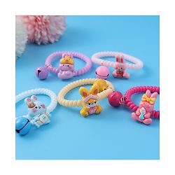 Babyhug Free Size Rubber Bands & Scrunchies Sets with Applique Pack of 5 - Multicolor