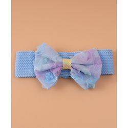 Babyhug Free Size Headbands With Bow Applique Pack of 3 - Pink Purple & Blue