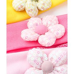 Babyhug Free Size Headbands With Bow Applique Pack of 3 - Pink Purple & Blue