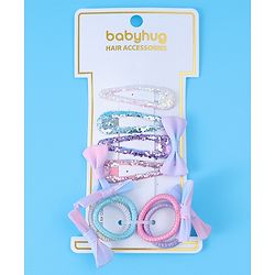 Babyhug Hair Accessories Combo Set with Bow Applique Free Size - Multicolor