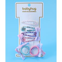 Babyhug Hair Accessories Combo Set with Bow Applique Free Size - Multicolor
