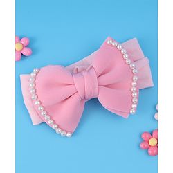 Babyhug Free Size Headband with Bow Applique - Pink