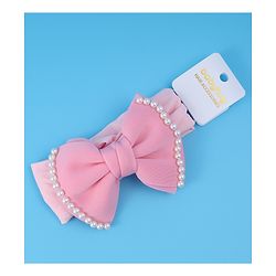 Babyhug Free Size Headband with Bow Applique - Pink