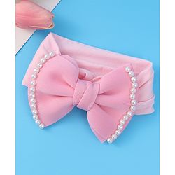 Babyhug Free Size Headband with Bow Applique - Pink
