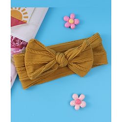 Babyhug Free Size Headband with Bow Applique - Yellow