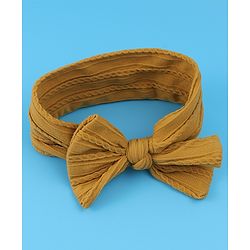 Babyhug Free Size Headband with Bow Applique - Yellow