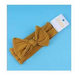 Babyhug Free Size Headband with Bow Applique - Yellow