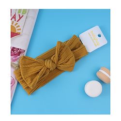 Babyhug Free Size Headband with Bow Applique - Yellow