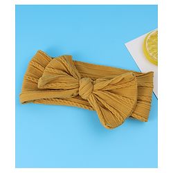 Babyhug Free Size Headband with Bow Applique - Yellow