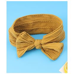 Babyhug Free Size Headband with Bow Applique - Yellow
