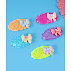 Babyhug Free Size Snap Clips with Bow Applique Pack of 5 -   Multicolor