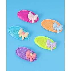 Babyhug Free Size Snap Clips with Bow Applique Pack of 5 -   Multicolor