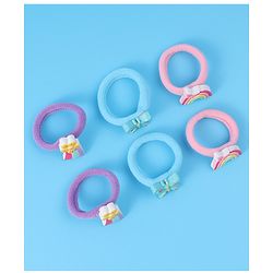 Babyhug Free Size Rubber Bands Sets with Floral  Butterfly & Rainbow Applique Pack of 6 - Multicolor