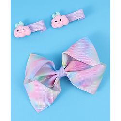 Babyhug Free Size Bow & Butterfly Clips Pack of 3 - Purple