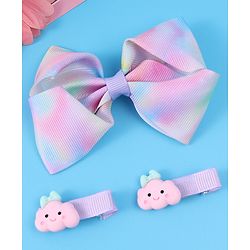 Babyhug Free Size Bow & Butterfly Clips Pack of 3 - Purple