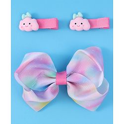 Babyhug Free Size Bow & Butterfly Clips Pack of 3 - Purple