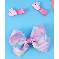 Babyhug Free Size Bow & Butterfly Clips Pack of 3 - Purple