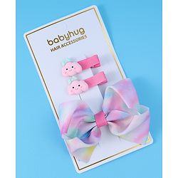Babyhug Free Size Bow & Butterfly Clips Pack of 3 - Purple