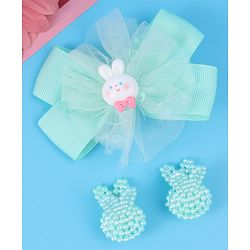 Babyhug Bow & Butterfly Clips Free Size Pack of 2 - Green
