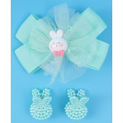 Babyhug Bow & Butterfly Clips Free Size Pack of 2 - Green