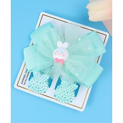 Babyhug Bow & Butterfly Clips Free Size Pack of 2 - Green