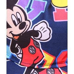 Babyhug Disney Cotton Knit Mickey Mouse Printed Summer Cap - Navy Blue