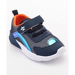 Cute Walk by Babyhug Slip On Sneakers with Velcro Closure - Navy Blue