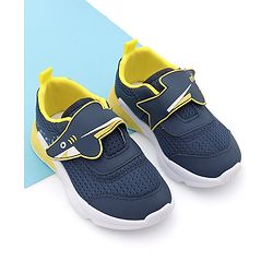 Cute Walk by Babyhug Sneaker with Velcro Closure & Shark Applique - Navy Blue
