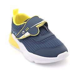 Cute Walk by Babyhug Sneaker with Velcro Closure & Shark Applique - Navy Blue