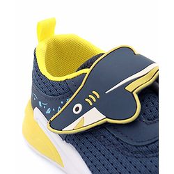 Cute Walk by Babyhug Sneaker with Velcro Closure & Shark Applique - Navy Blue