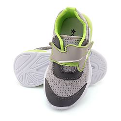 Cute Walk by Babyhug Sneaker with Velcro Closure & Shark Applique - Light Grey