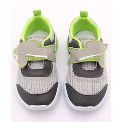 Cute Walk by Babyhug Sneaker with Velcro Closure & Shark Applique - Light Grey