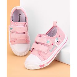 Cute Walk by Babyhug Casual Shoes With Velcro Closure and Swan Embroidery - Pink
