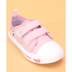 Cute Walk by Babyhug Casual Shoes With Velcro Closure and Swan Embroidery - Pink