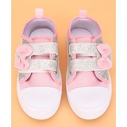 Cute Walk by Babyhug Casual Shoes Sequin Detailing & Bow Applique - Pink