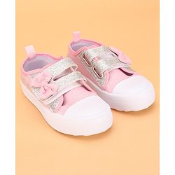 Cute Walk by Babyhug Casual Shoes Sequin Detailing & Bow Applique - Pink