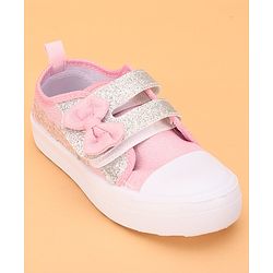 Cute Walk by Babyhug Casual Shoes Sequin Detailing & Bow Applique - Pink