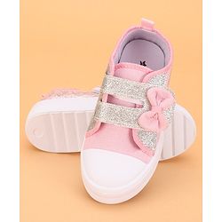 Cute Walk by Babyhug Casual Shoes Sequin Detailing & Bow Applique - Pink