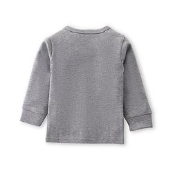 Babyhug Cotton Full Sleeves Front Open Thermal Vest Solid Colour - Grey