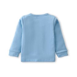 Babyhug Front Open Full Sleeves Solid Thermal Vest - Blue