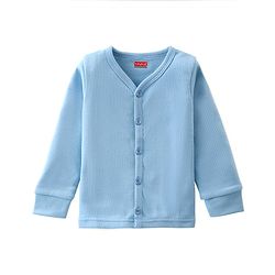 Babyhug Front Open Full Sleeves Solid Thermal Vest - Blue