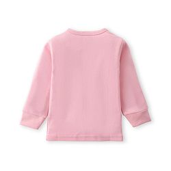 Babyhug Cotton Full Sleeves Front Open Thermal Vest Solid Colour - Pink