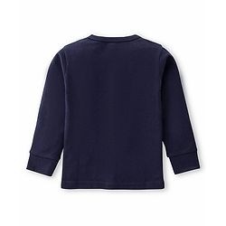 Babyhug Front Open Full Sleeves Solid Thermal Vest - Navy Blue
