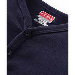Babyhug Front Open Full Sleeves Solid Thermal Vest - Navy Blue